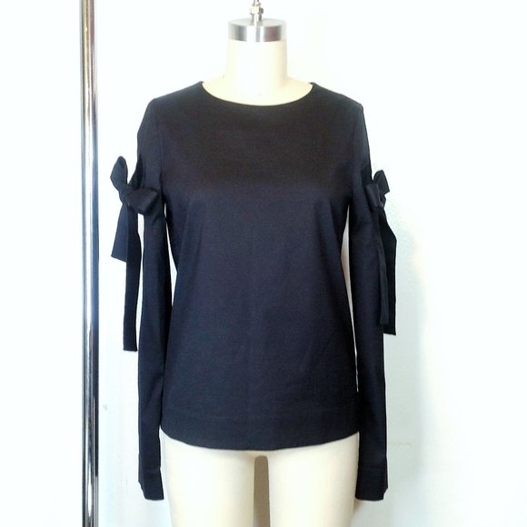 COS Tops - COS Black Top Long Sleeve Bow Detail  Minimalist